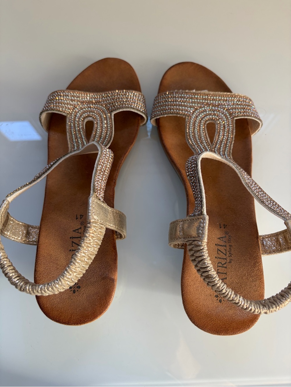 Patrizia Gold Beaded Women's Sandals - Gold